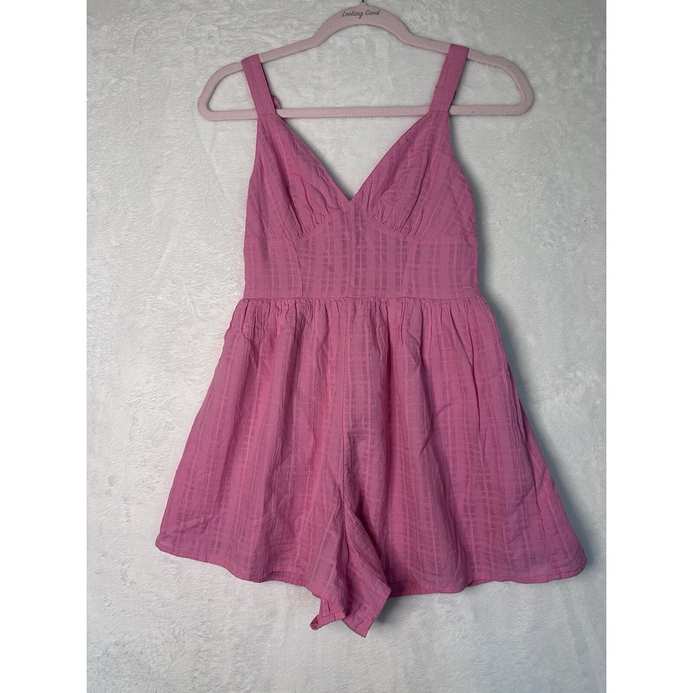 American Eagle Womens Short Romper Jumper Size XS Pink Strappy  Adjustable Strap
